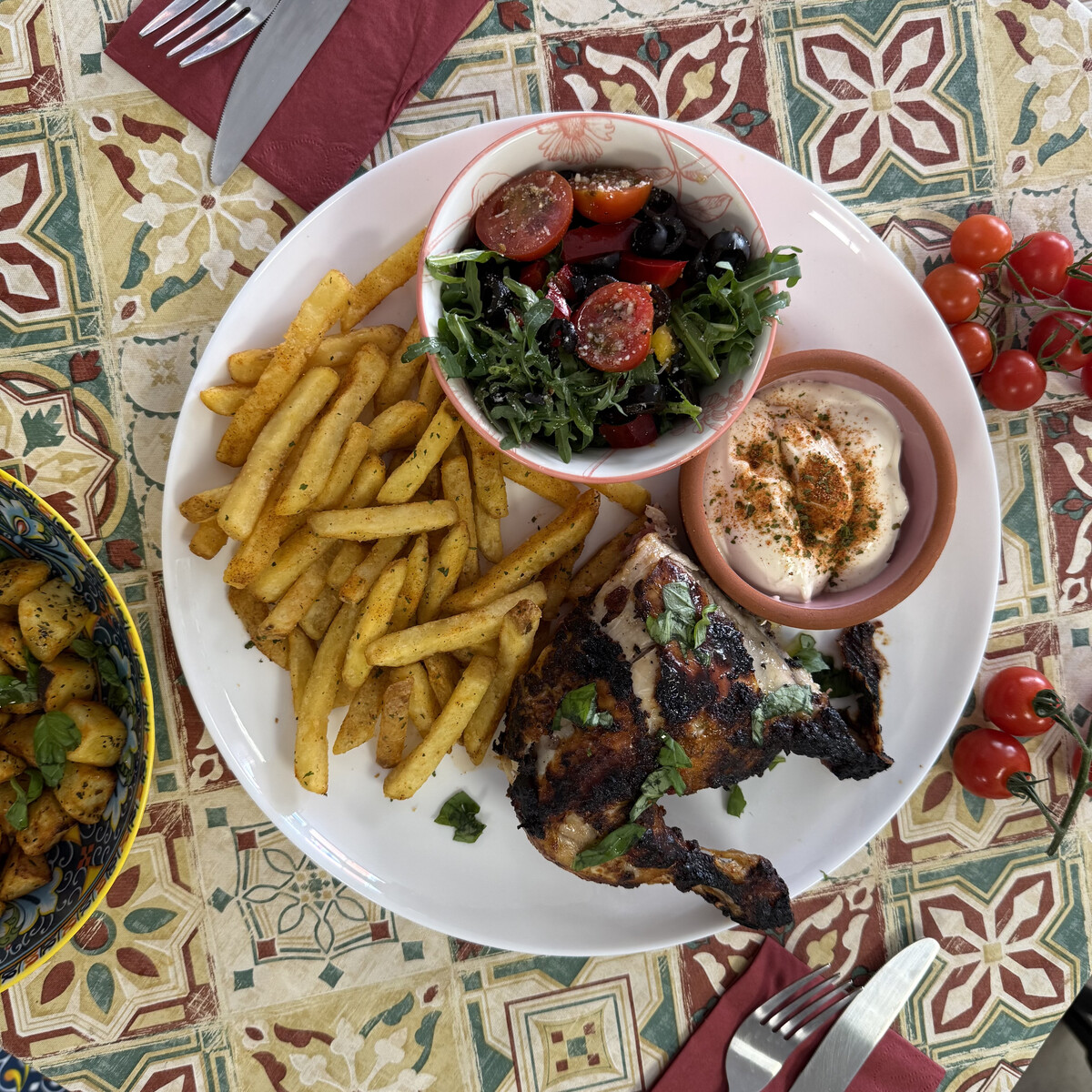 Italian sausage platter served fresh
